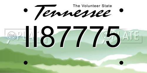 II87775 Tennessee License Plate