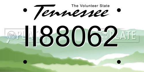 II88062 Tennessee License Plate