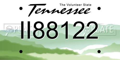 II88122 Tennessee License Plate