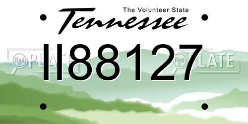 II88127 Tennessee License Plate