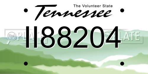 II88204 Tennessee License Plate
