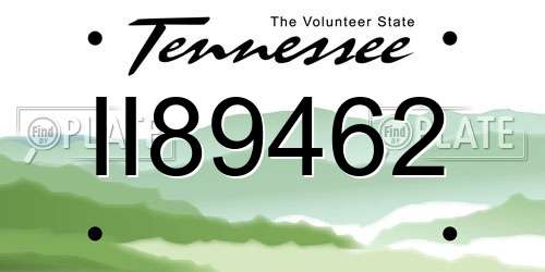 II89462 Tennessee License Plate
