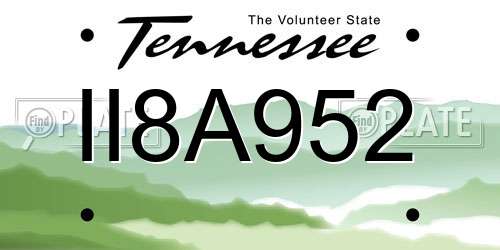 II8A952 Tennessee License Plate