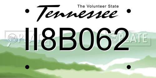 II8B062 Tennessee License Plate
