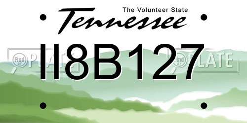 II8B127 Tennessee License Plate
