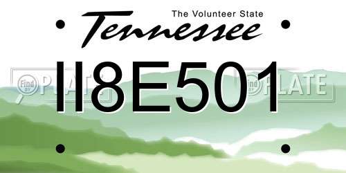 II8E501 Tennessee License Plate