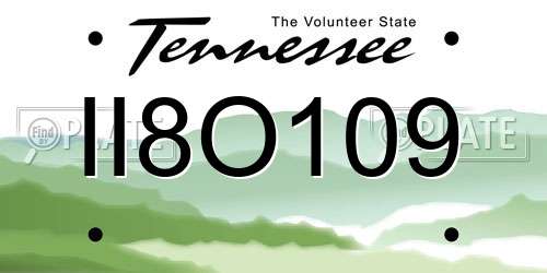 II8O109 Tennessee License Plate