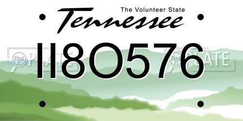 II8O576 Tennessee License Plate
