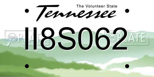 II8S062 Tennessee License Plate