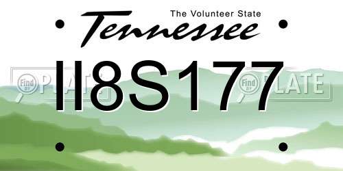 II8S177 Tennessee License Plate