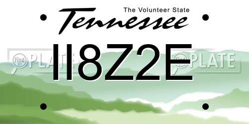 II8Z2E Tennessee License Plate