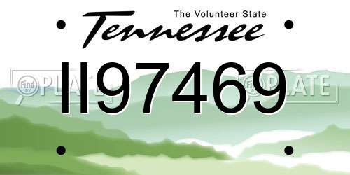 II97469 Tennessee License Plate