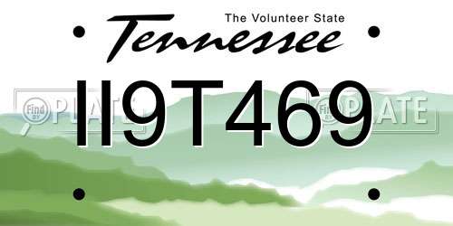 II9T469 Tennessee License Plate