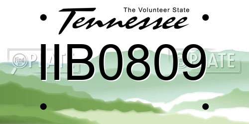 IIB0809 Tennessee License Plate