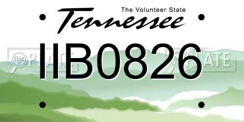 IIB0826 Tennessee License Plate
