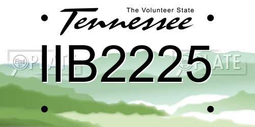 IIB2225 Tennessee License Plate