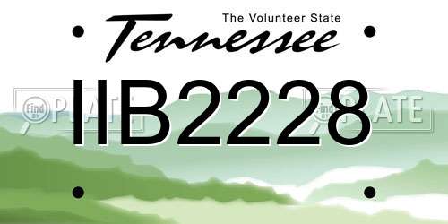 IIB2228 Tennessee License Plate