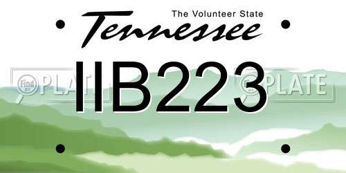 IIB223 Tennessee License Plate