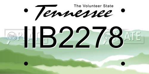 IIB2278 Tennessee License Plate