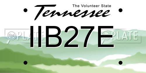 IIB27E Tennessee License Plate