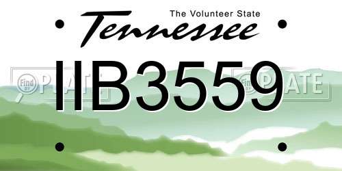 IIB3559 Tennessee License Plate