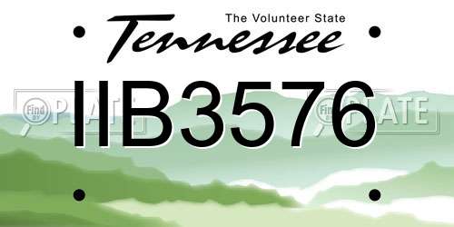 IIB3576 Tennessee License Plate