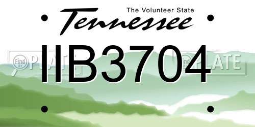 IIB3704 Tennessee License Plate
