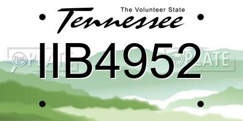 IIB4952 Tennessee License Plate