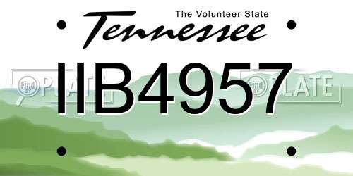 IIB4957 Tennessee License Plate