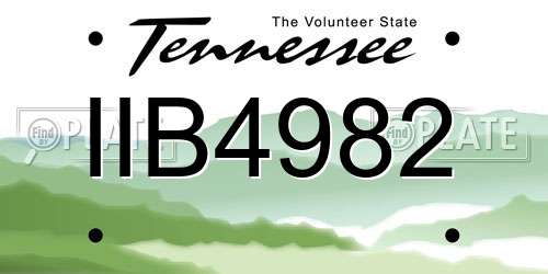 IIB4982 Tennessee License Plate