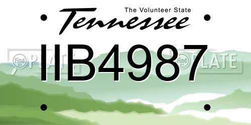 IIB4987 Tennessee License Plate