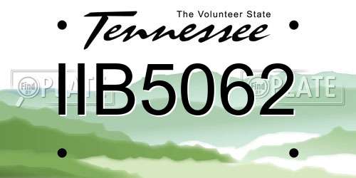IIB5062 Tennessee License Plate