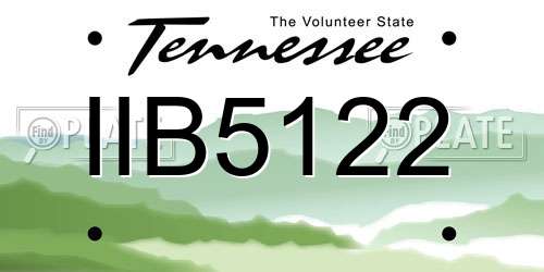 IIB5122 Tennessee License Plate