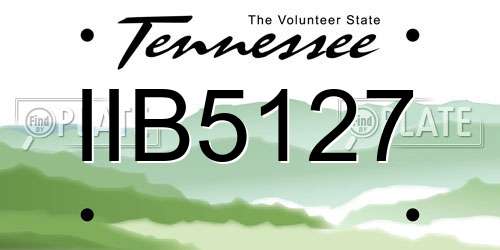 IIB5127 Tennessee License Plate