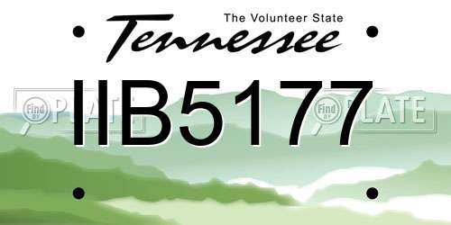 IIB5177 Tennessee License Plate