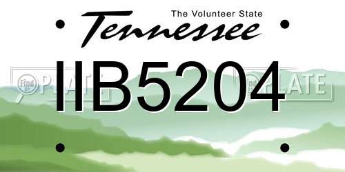 IIB5204 Tennessee License Plate