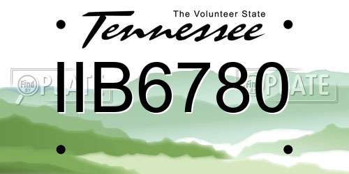 IIB6780 Tennessee License Plate