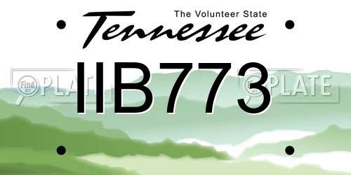 IIB773 Tennessee License Plate