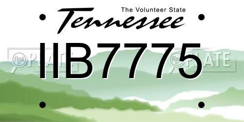 IIB7775 Tennessee License Plate