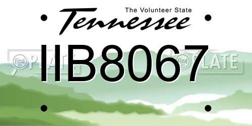 IIB8067 Tennessee License Plate