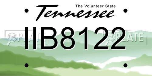 IIB8122 Tennessee License Plate