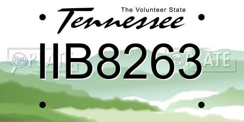 IIB8263 Tennessee License Plate