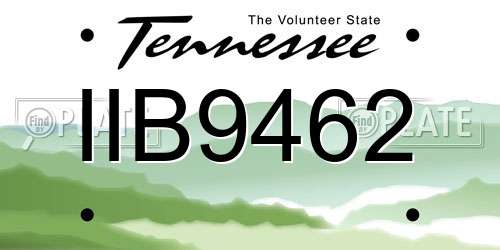 IIB9462 Tennessee License Plate