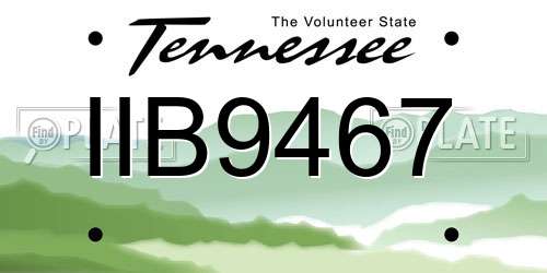 IIB9467 Tennessee License Plate