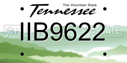 IIB9622 Tennessee License Plate