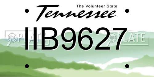 IIB9627 Tennessee License Plate
