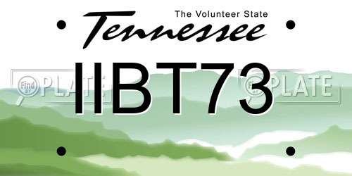 IIBT73 Tennessee License Plate