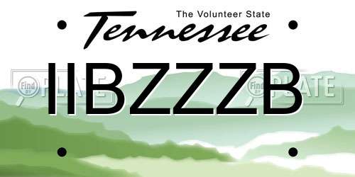 IIBZZZB Tennessee License Plate