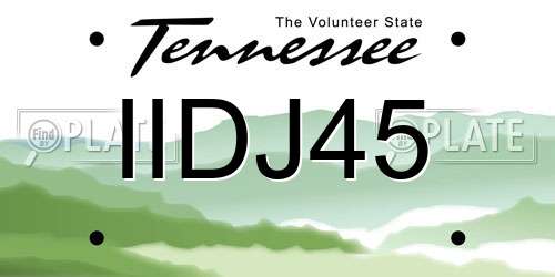 IIDJ45 Tennessee License Plate