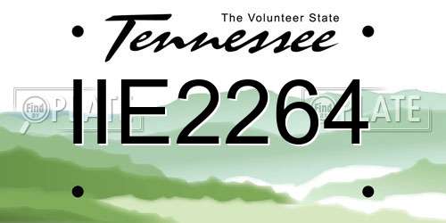 IIE2264 Tennessee License Plate